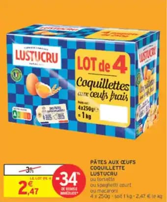 Pâtes aux œufs coquillette lustucru 250 g
