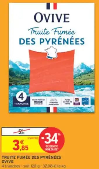 Truite fumée des pyrénées ovive 120 g