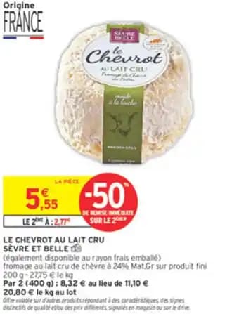 Le chevrot au lait cru sèvre et belle 200 g