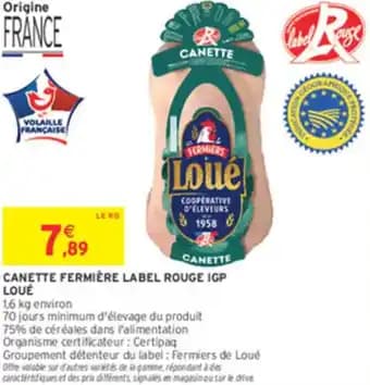 Canette fermière label rouge igp loué 1.6 kg