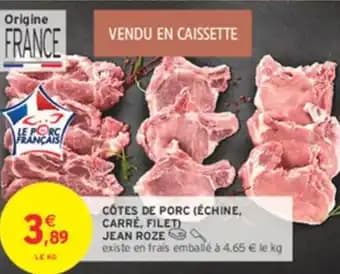 Côtes de porc échine carré filet jean roze 1 kg
