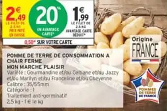 Pomme de terre de consommation a chair ferme mon marche plaisir 2,5 kg