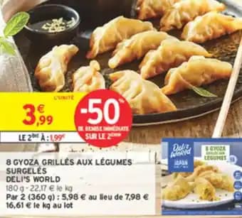 Promotion Exclusives de 1
Gyoza aux légumes : Découvrez l'Offre incontournable