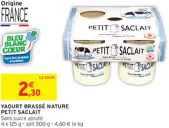Yaourt brassé nature petit saclait 500 g