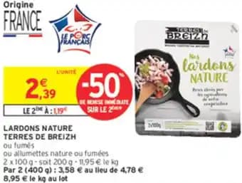 Lardons nature terres de breizh 100 g
