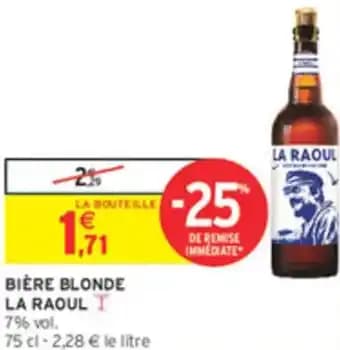 BIÈRE BLONDE LA RAOUL 75 cl