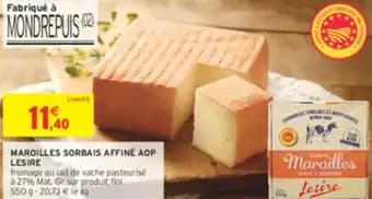 Maroilles sorbais affiné aop lesire 550 g