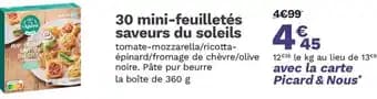 30 mini-feuilletés saveurs du soleils 360 g