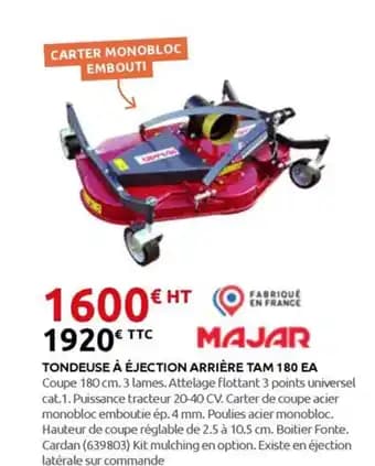 MAJAR Tondeuse à éjection arrière tam 180 ea