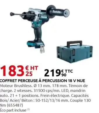 Coffret perceuse à percussion 18 v nue