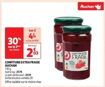 Confiture Extra Fraise Auchan