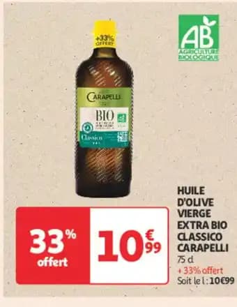 CARAPELLI Huile d'olive vierge extra bio classico