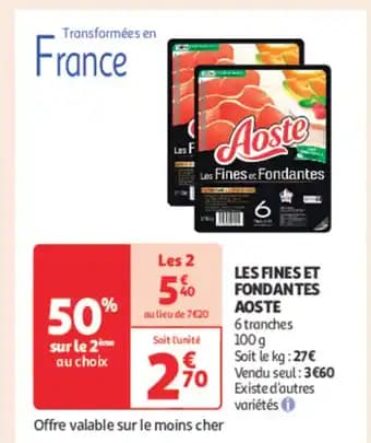 AOSTE Les fines et fondantes 100 g