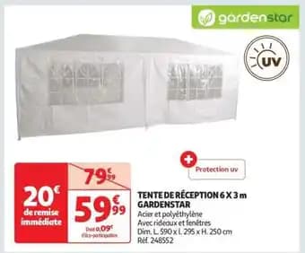 TENTE DE RÉCEPTION 6 X 3 m GARDENSTAR