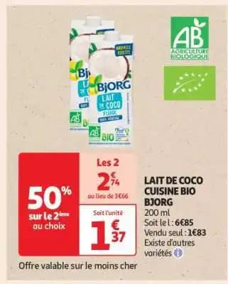Lait de Coco Cuisine Bio Bjorg
