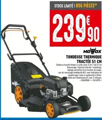 MOWOX Tondeuse thermique tractée 51 cm