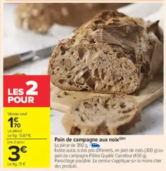Promotion Exclusives de 2
Pain aux noix : Découvrez l'Offre incontournable