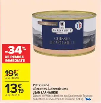 JEAN LARNAUDIE Plat cuisiné Recettes Authentiques 1,24 kg