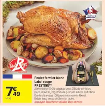 PRESTIGE Poulet fermier blanc Label rouge