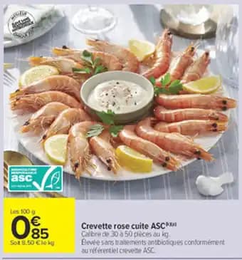 Crevette rose cuite ASC