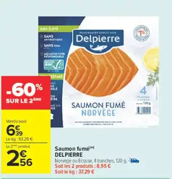DELPIERRE Saumon fumé 120 g