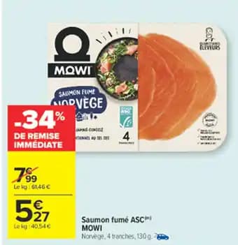 MOWI Saumon fumé ASC 130 g