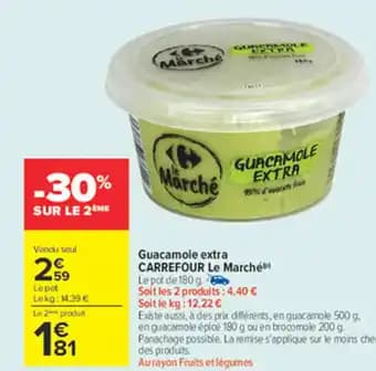 CARREFOUR Guacamole extra Le Marchebi 180 g