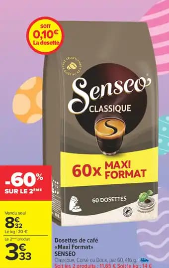 SENSEO Dosettes de café <<Maxi Format⟫> 416 g