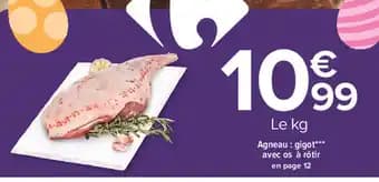 Agneau : gigot avec os à rôtir