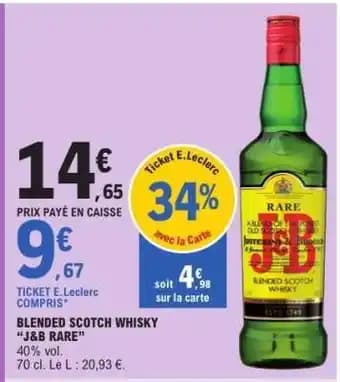 Promotion Exclusives de 5
            
        
        Scotch whisky j&b : Découvrez l'Offre incontournable