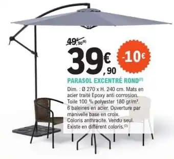 Promotion Exclusives de 7
            
        
        Parasol rond : Découvrez l'Offre incontournable