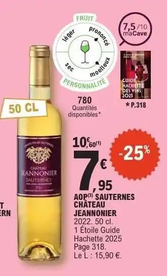 Promotion Exclusives de 1
            
        
        Aop sauternes : Découvrez l'Offre incontournable