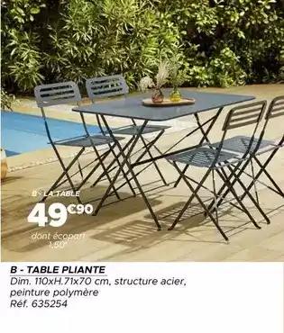 Promotion Exclusives de 18
            
        
        Table pliante : Découvrez l'Offre incontournable