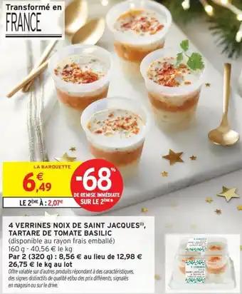 4 verrines noix de saint jacques tartare de tomate basilic 160 g