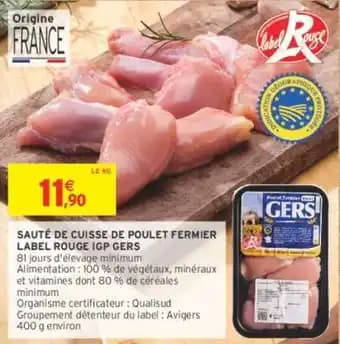 SAUTÉ DE CUISSE DE POULET FERMIER LABEL ROUGE IGP GERS