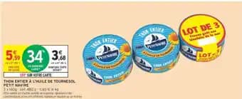 PETIT NAVIRE THON ENTIER À L'HUILE DE TOURNESOL