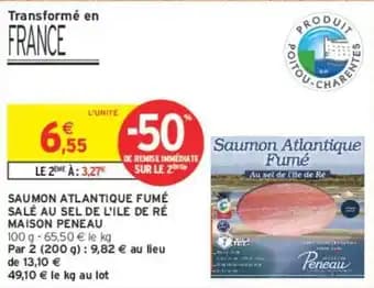 MAISON PENEAU SAUMON ATLANTIQUE FUMÉ SALÉ AU SEL DE L'ILE DE RÉ