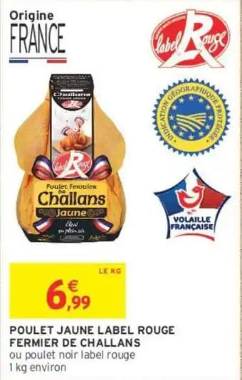 FERMIER DE CHALLANS POULET JAUNE LABEL ROUGE