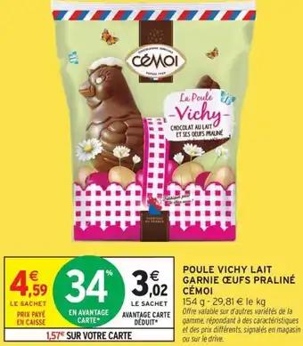 Poule vichy lait garnie oeufs praliné cémoi 154 g