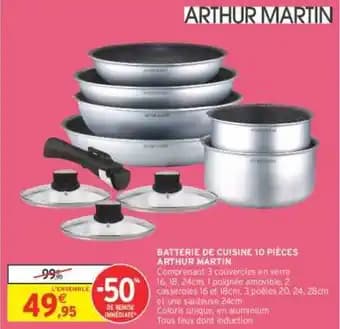 ARTHUR MARTIN BATTERIE DE CUISINE 10 PIÈCES