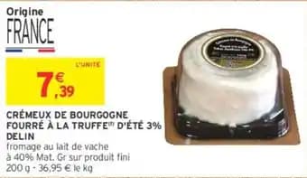DELIN CRÉMEUX DE BOURGOGNE FOURRÉ À LA TRUFFE D'ÉTÉ 3%