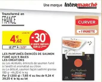 LES CRÉATIONS LES PARFUMÉS ÉMINCÉS DE SAUMON FUMÉ AUX 5 BAIES