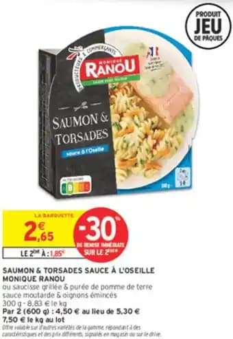 Saumon & torsades sauce à l'oseille monique ranou 300 g