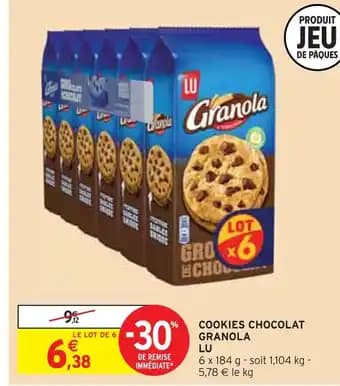 LU Cookies chocolat granola
