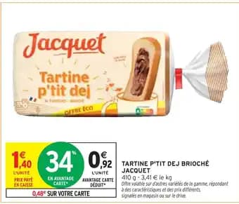 JACQUET Tartine p'tit dej brioché