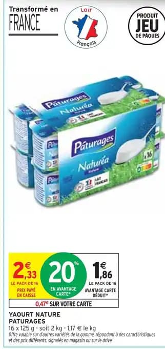 Paturages Yaourt nature