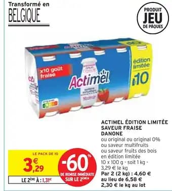 DANONE Actimel édition limitée saveur fraise