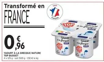 TOP BUDGET Yaourt à la grecque nature