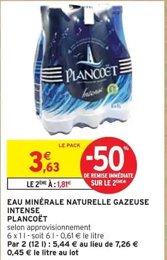 PLANCÔET Eau minérale naturelle gazeuse intense