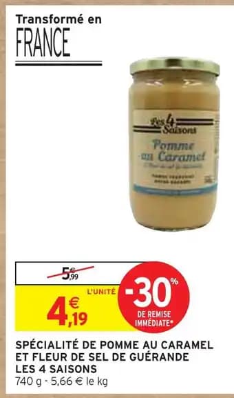 Les 4 Saisons Spécialité de pomme au caramel et fleur de sel de Guérande